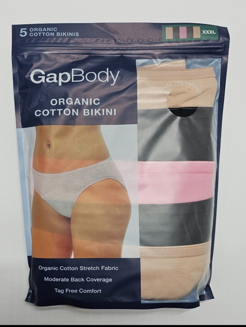 GapBody Women's 5 Pack Organic Cotton Stretch Bikini Size XXXL - Picture 3 of 4